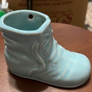 Kids Blue Boot-Shaped Shoe ceramic planter